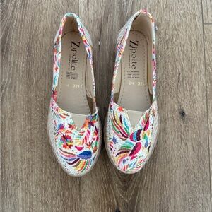 Multi-Color Embroidered Slip-On Espadrilles for Women